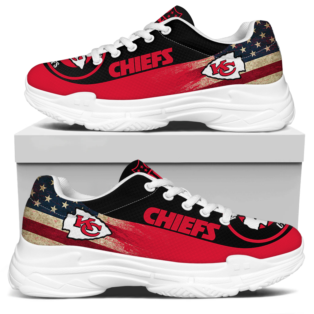 Women's Kansas City Chiefs Edition Chunky Sneakers With Line 004